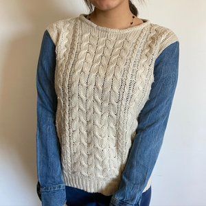 Jean sleeved knit sweater